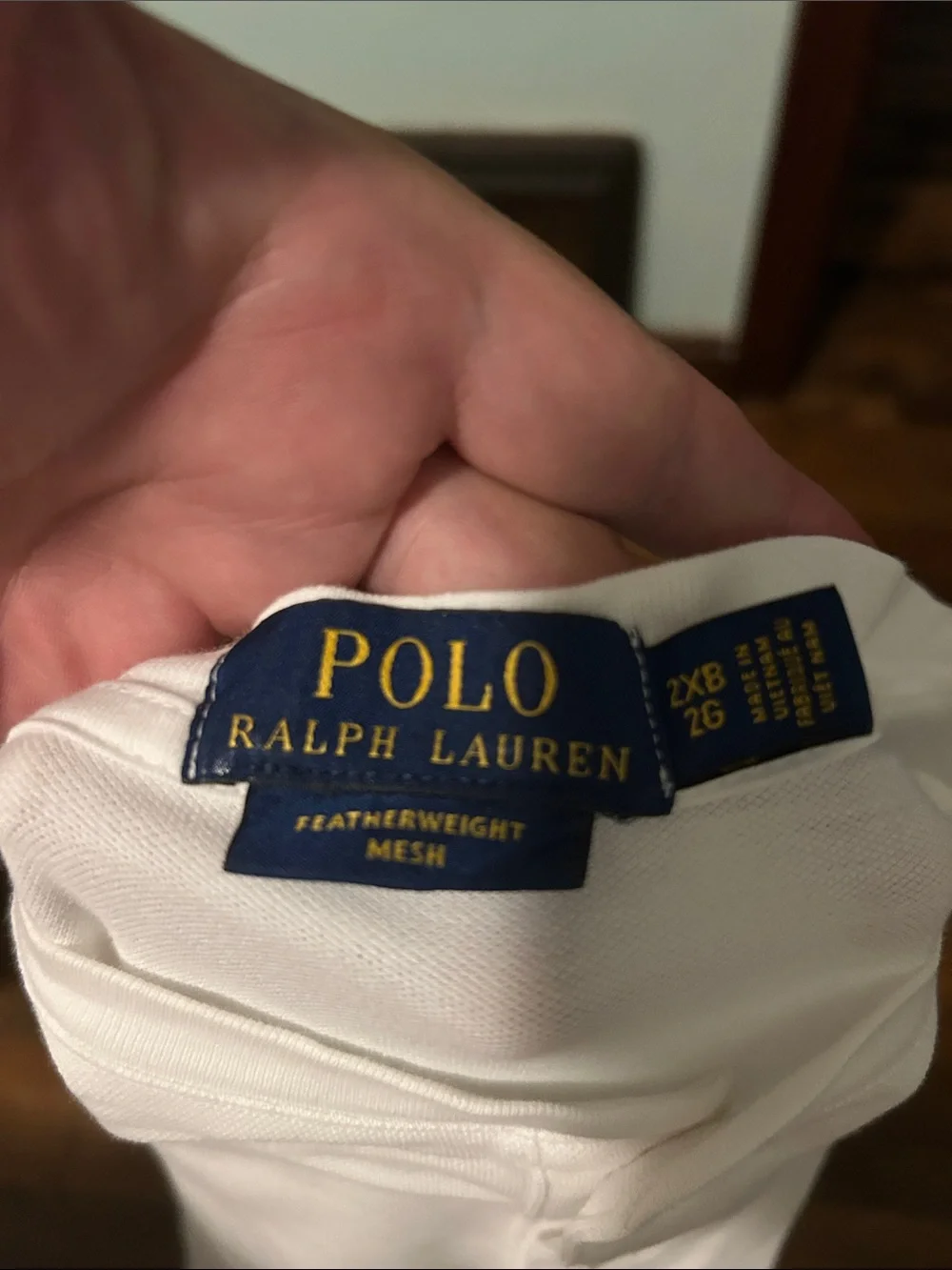 Ralph Lauren White Short-Sleeve Henley Polo with Navy Pony